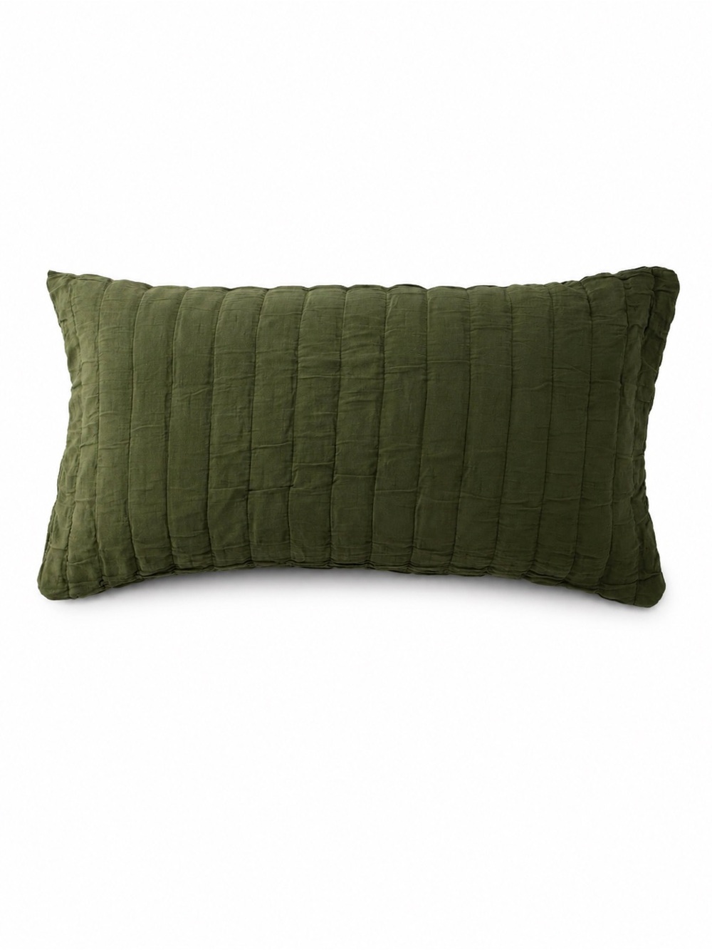 Set of 2 Schoolhouse Channeled Cotton 0870 Sham King Pillow alder green zipper